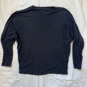 Lululemon Black Long Sleeve Slouchy Ribbed Top